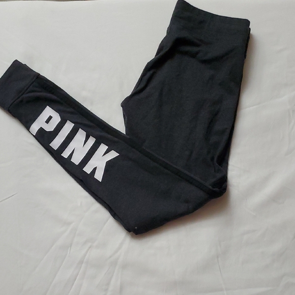 PINK Victoria's Secret Pants - PINK Victoria's Secret Black Yoga Leggings with Bold Branding Sz.S/p